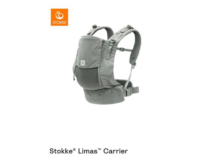 Stokke Babytrage Limas Mesh, Jadegrün, Kunststoff, Rückentragefunktion, Hüfttragefunktion, Bauchtragefunktion, gepolsterter Schultergurt, Baby on Tour, Babytragen & Tragetücher