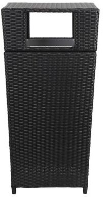 SAFAVIEH Outdoor Mazeli Trash 35.1-Inch Square Rattan Bin