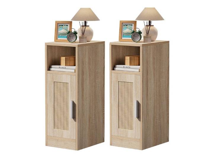 LuxusKollektion Nachttisch Nachttisch Rattan 2er Set natur (2-St)