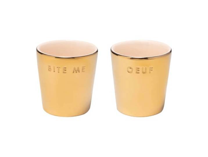 Vondels eierdopjes crème/goud