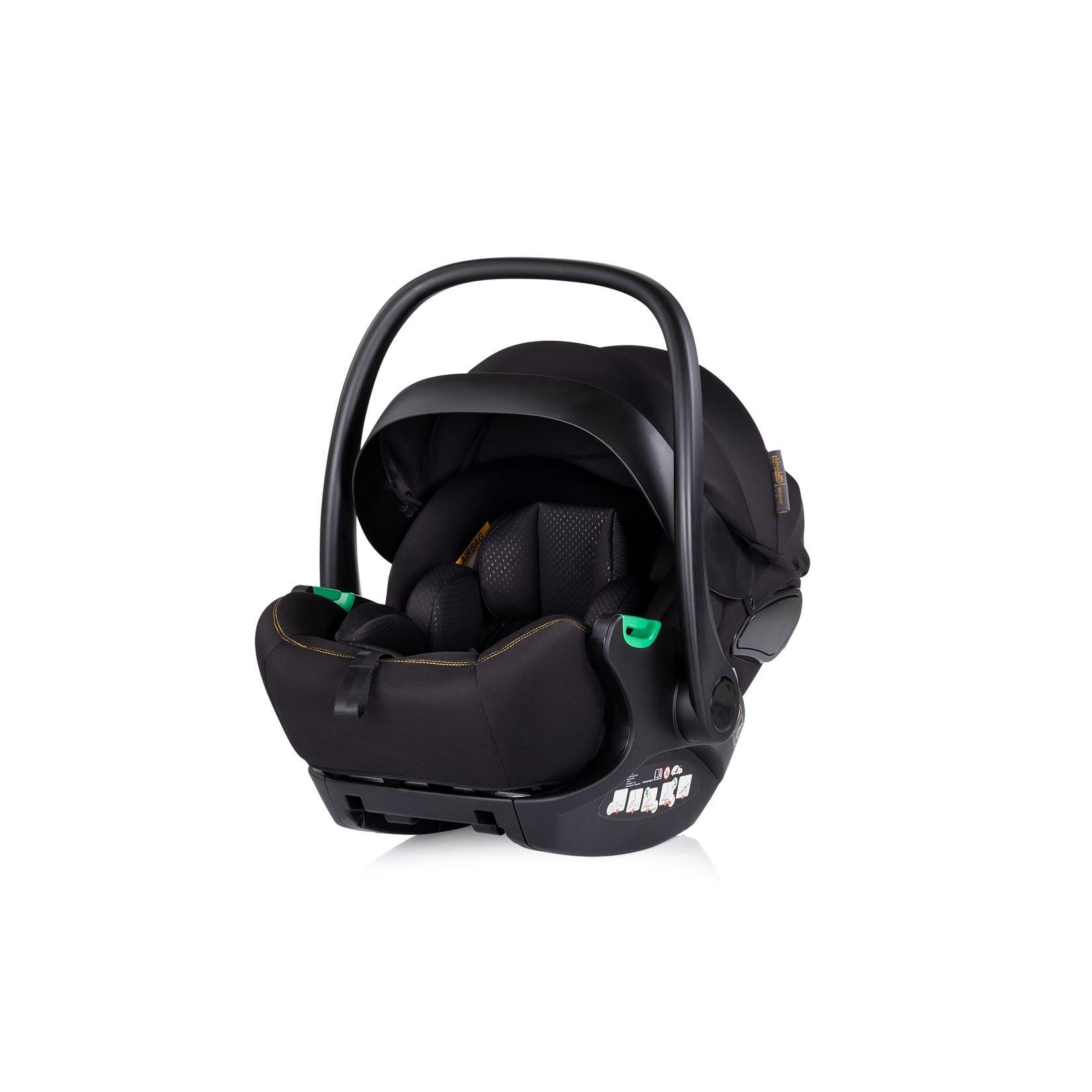 Chipolino i-Size Babyschale Winner (40-87cm) Gruppe 0+, Kopfstütze verstellbar schwarz