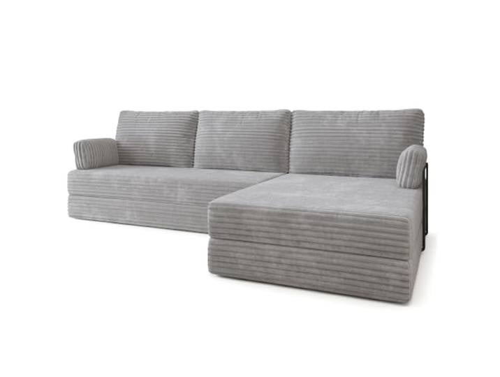 Masseno Schaumstoff-Ecksofas ANKO mit Metallgestell, Modulares Schlafsofa aus Schaumstoff, Klappbares Bodensofa, Schlaffunktion, Ohne Montage - Hellgrau, TILIA 86