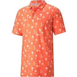 PUMA Herren Polo Cloudspun Conservation Pol, Größe M in Orange Orange