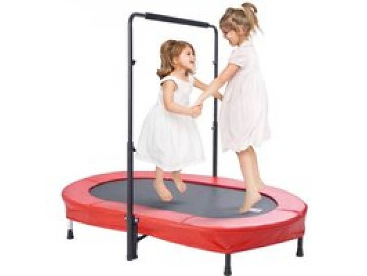 VEVOR Kindertrampolin Indoor / Outdoor-Trampolin faltbares Mini Trampolin mit Griff, Rebounder-Trampolin Gartentrampolin für Kleinkinder, Geburtstagsgeschenk für Kinder ab 3 Jahren für Spaß, rot