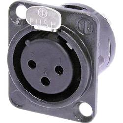Neutrik NC3FD-L-BAG-1 XLR-Steckverbinder Flanschbuchse, Kontakte gerade Polzahl: 3 Schwarz 1 St.