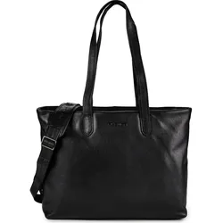 Plevier Catz Aktentasche RFID Schutz Leder 43 cm Laptopfach (15"), Notebooktasche, Schwarz
