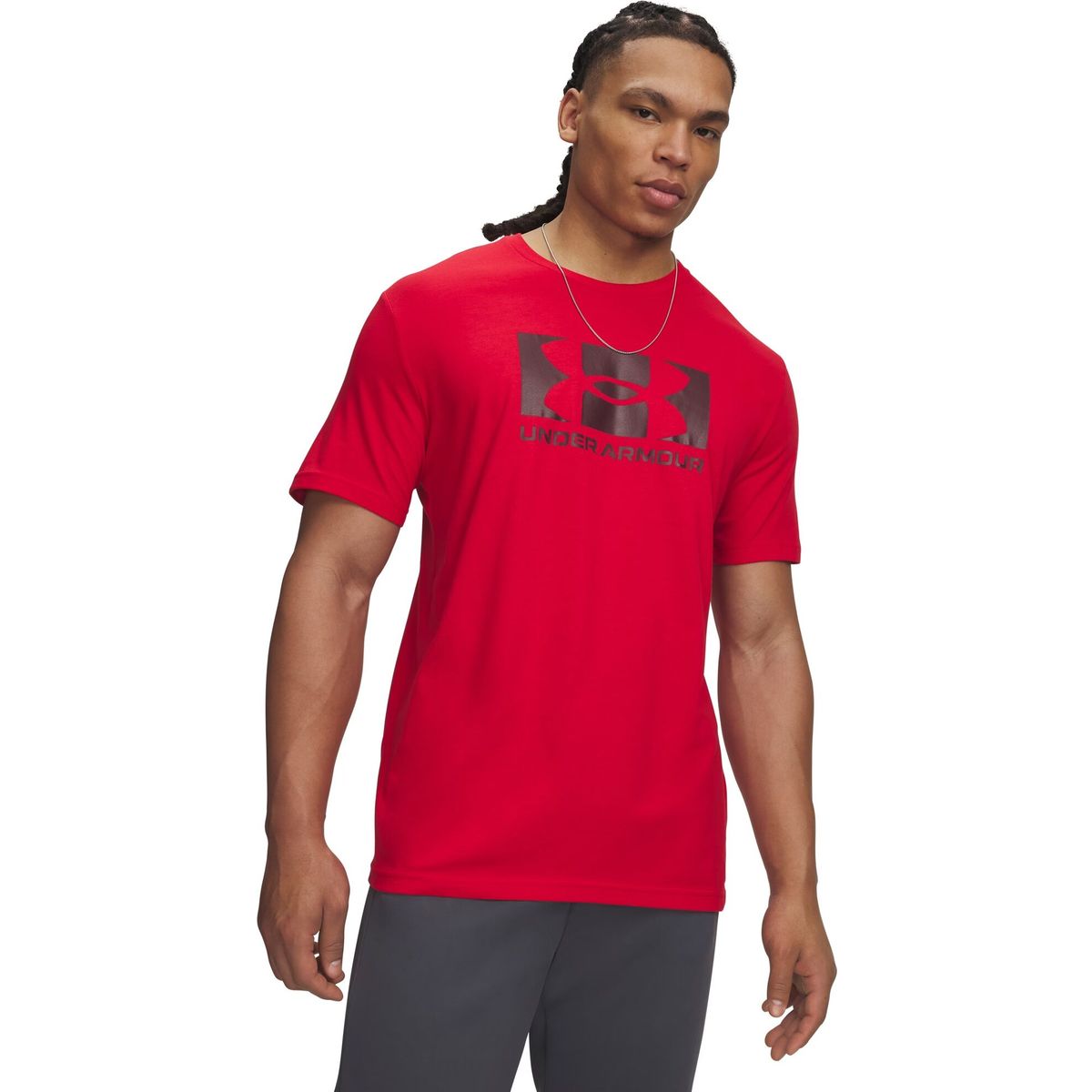 Under Armour M Center Boxed Logo SS red dark maroon (600) XL 6016971-600-XL