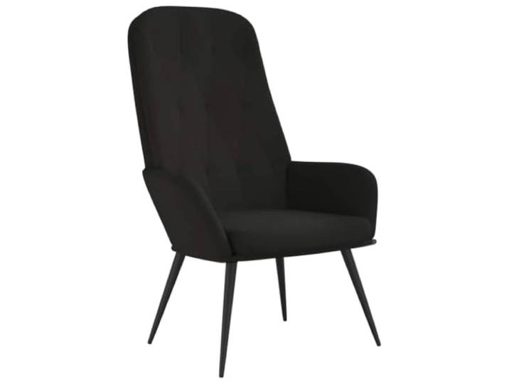 Relaxsessel Schwarz Samt Metallgestell,dekorative Linien und Punkte auf der Rückseite,weicher Samtstoff,stabil