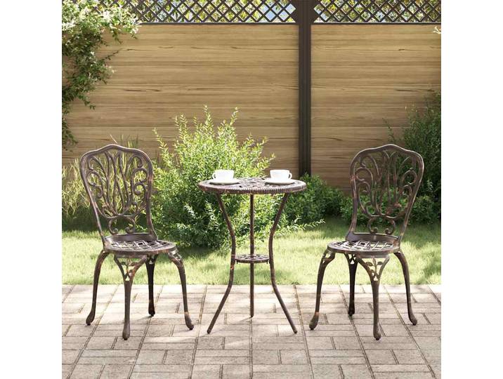 vidaXL Garten Bistro Set 3 stk. Bronze Aluminium