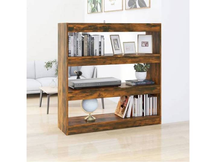 SALE 2026  Armoire étagère magazine Brun - Bibliothèque/Séparateur de pièce chêne fumé 100x30x103cm PRO548324736
