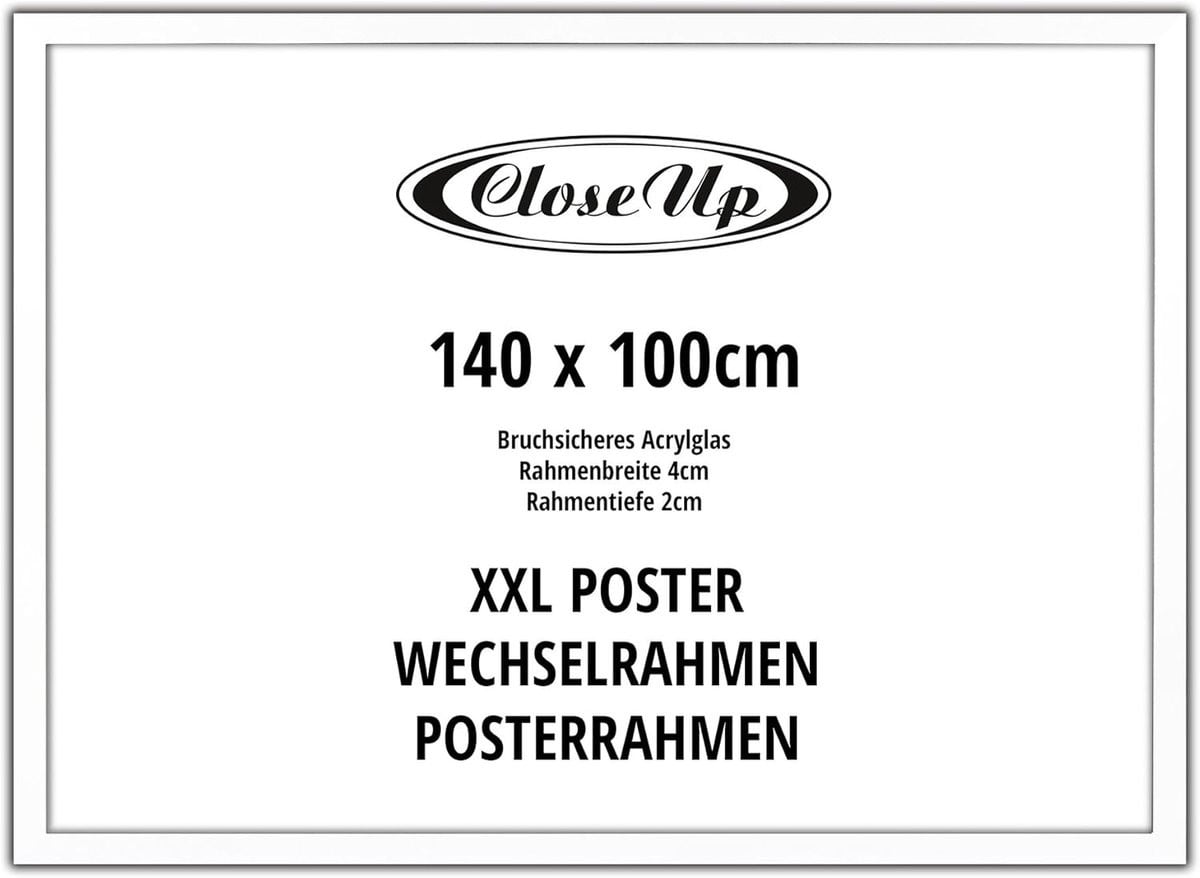 XXL Posterlijst 100x140 cm Wit - Grote Fotolijst voor Posters en Kunstdrukken