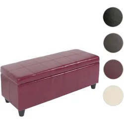 Bank Sitzbank MIT Aufbewahrung Kriens Leder + Kunstleder 112x45x45cm FSC®-zertifiziert ~ rot