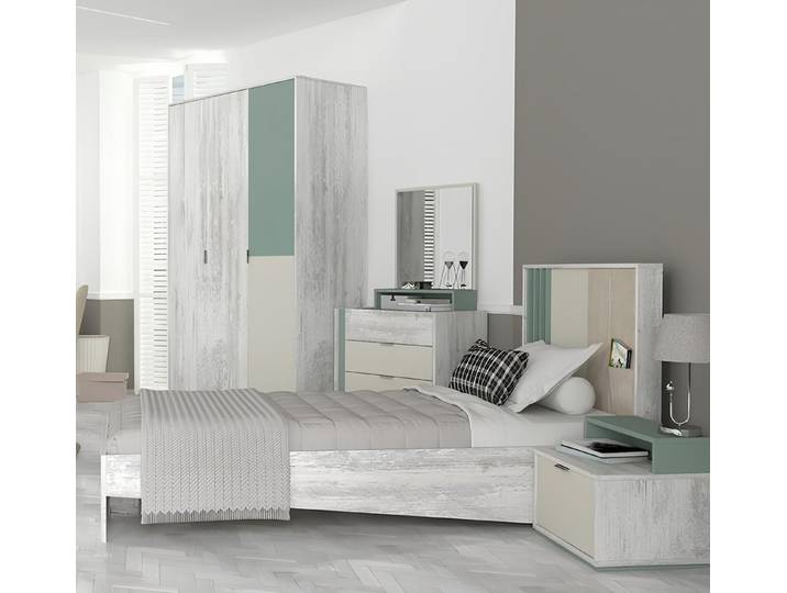 JVmoebel Jugendzimmer-Set Stilvolles Jugendzimmer Set in Grau mit hochwertiger Verarbeitung, (Schlafzimmer-Set), Made in Europa