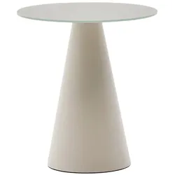 Kave Home Beistelltisch Wilshire Ø 50 cm Glas Grau