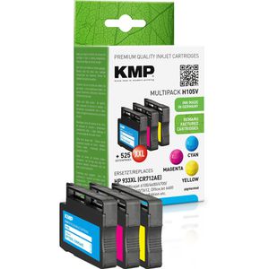 KMP kompatibel für HP 933XL CR711AE  H105V Druckerpatronen, 3 Stück