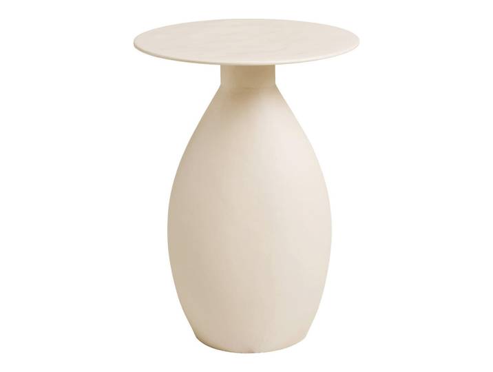 Mid.you Beistelltisch Calais, Creme, Metall, rund, rund, 36x50x36 cm, Wohnzimmer, Wohnzimmertische, Beistelltische, Beistelltische Metall