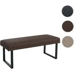 Sitzbank HWC-O81, Polsterbank Garderobenbank Esszimmerbank, Metall Kunstleder 120cm ~ braun