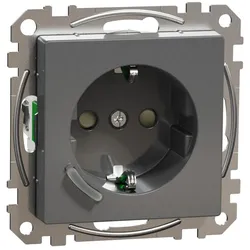 Merten MEG2380-0414 Connected SCHUKO-Steckdose 16A, System M, Thermoplast edelmatt, Anthrazit MEG23800414