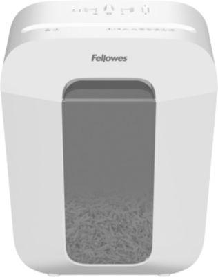 Aktenvernichter Fellowes® Powershred LX50, Partikelschnitt 4 x 37 mm, P-4, 17 l, 9 Blatt Schnittleistung, Sicherheitsstopp, weiß