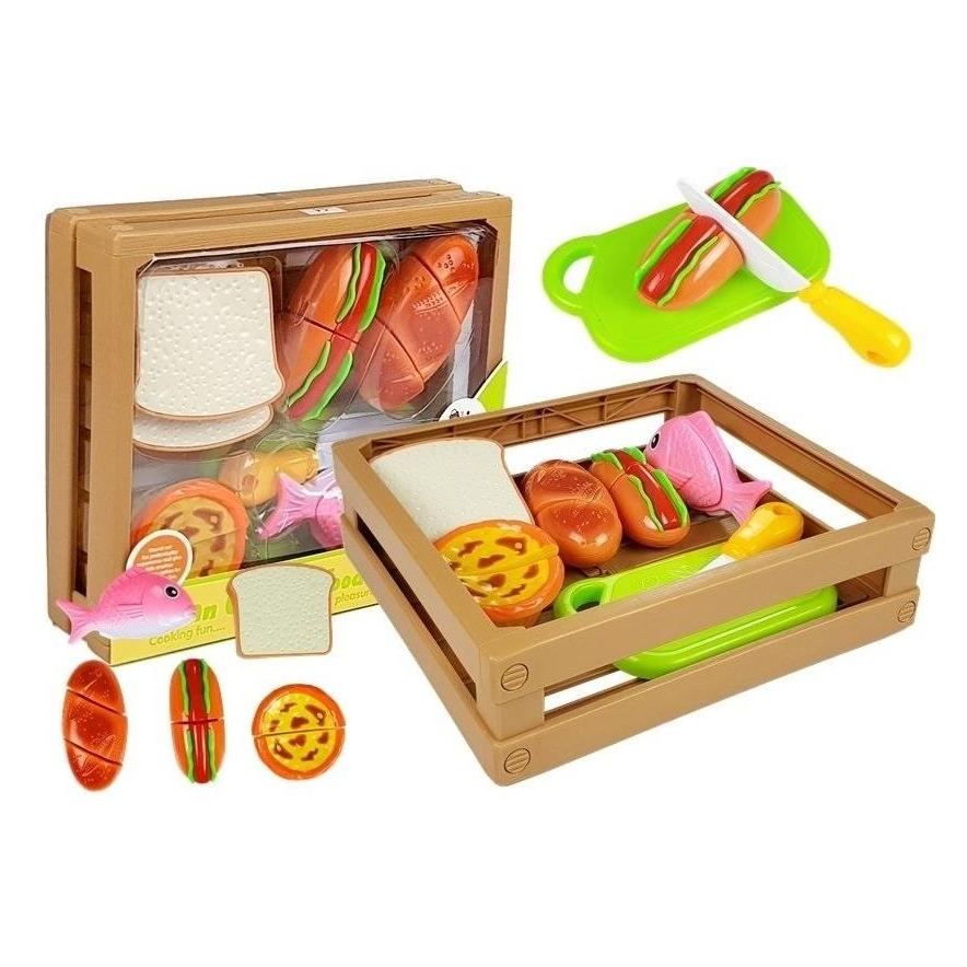 Lean Toys Ein Set Fisch und Würstchen zum Schneiden in einer Box (LT4451)