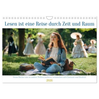 Lesen ist eine Reise durch Zeit und Raum (Wandkalender 2026 DIN A4 quer), CALVENDO Monatskalender