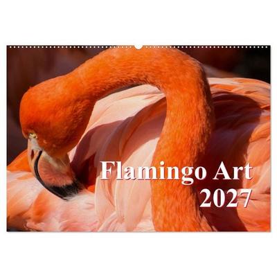 Flamingo Art 2027 (Wandkalender 2027 DIN A2 quer), CALVENDO Monatskalender