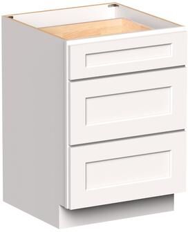 CASAINC RTA Kitchen Base Cabinet, 3-Drawer Shaker Cabinet with Solid Wood Frame, Soft-Close Slides, UV Finish, 12-36 in. W