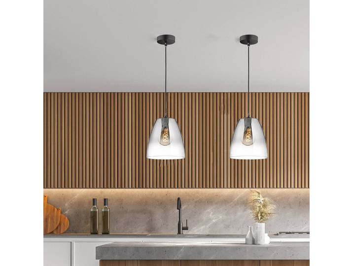 FISCHER & HONSEL Glas Hängeleuchte Miro, dimmbar, alu / grau / zink, für Wohn- / Esszimmer, Glas, Modern