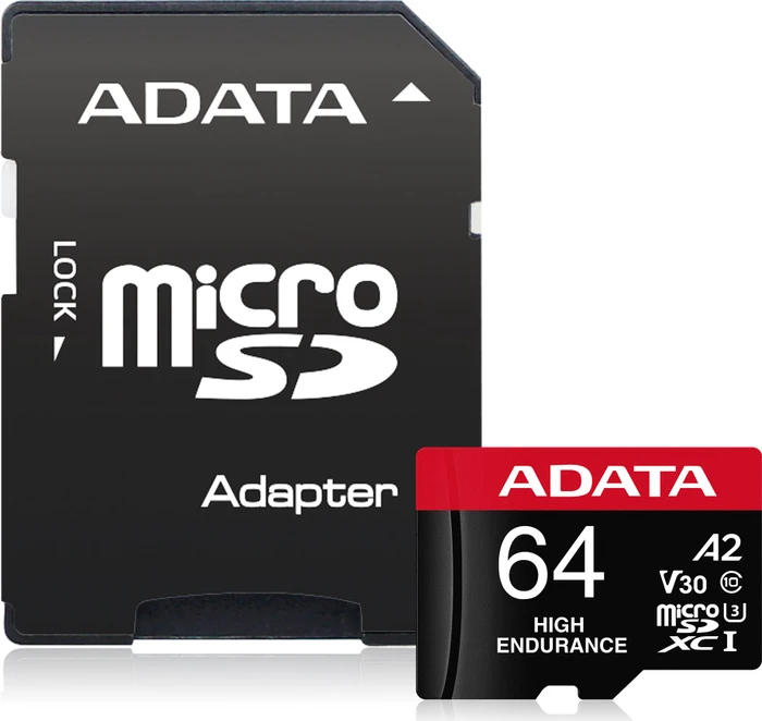 ADATA MicroSDXC 64 GB High Endurance + SD-Adapter