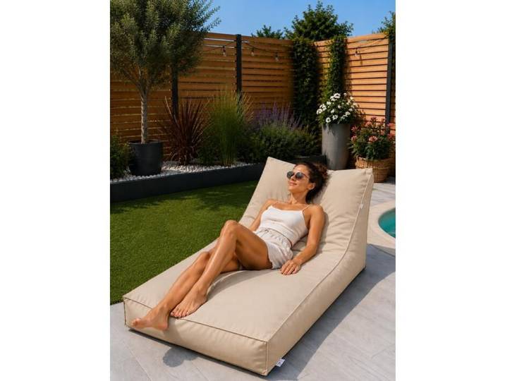 Matelas bain de soleil transat uni beige