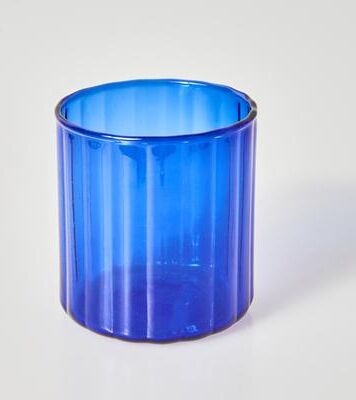Discount Dollar Deals Glass Cups, Heat Resistant Glass Cup Brewing Mugs, Stripe Glass Tea, Office Juice Coffee, Milk Mug Family Cups blue