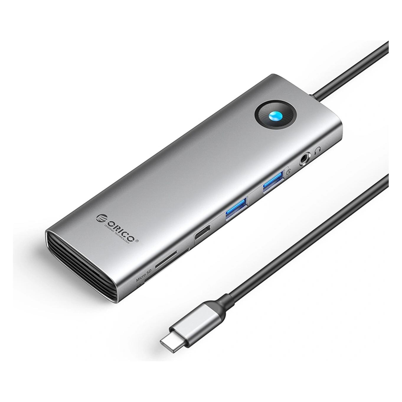 Orico PW11 9-in-1 USB-C Dockingstation 2x USB-A 3.0 1x USB-C 3.0 (USB-C, 9 Ports) (6941788815667)