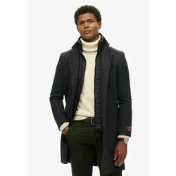 Superdry für Herren. M5011970A Maßgeschneiderter 2 in 1 Stadtmantel schwarz (S), Lässig, Wolle