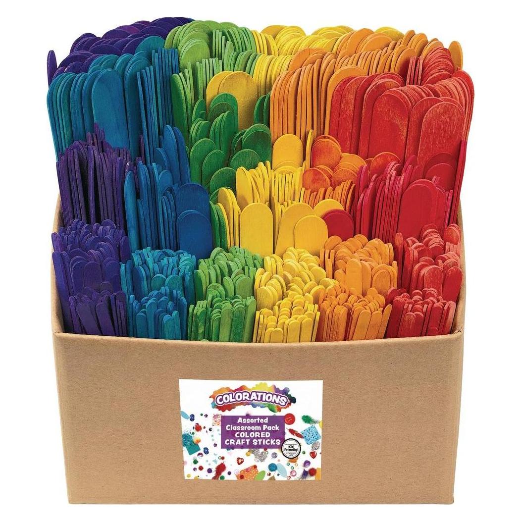 Colorations Farbige Bastelstäbchen aus Holz für das Klassenzimmer (44429056)