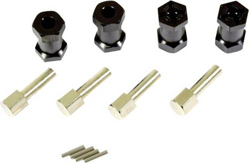 Absima + 20.0mm 1:10 Aluminium Alu-Spurverbreiterung 12mm 6-Kant Schwarz 4St.