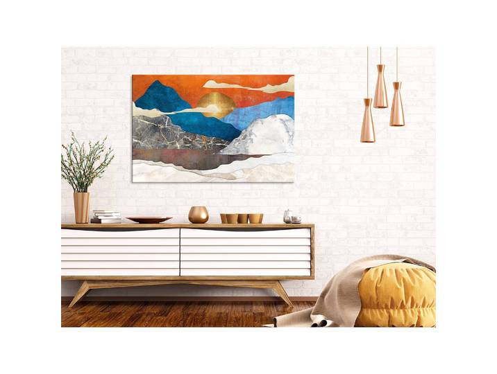 Tableau déco Mountain Idyll Lin Multicolore 120 x 80cm