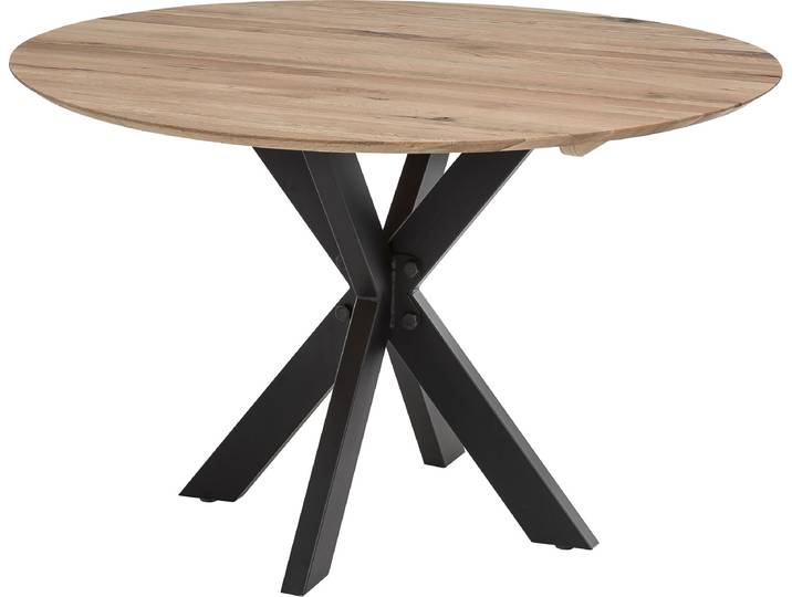 Esstisch HOME AFFAIRE Quebec , schwarz (natur, schwarz), B:100cm H:77cm T:100cm, Tische, Esstisch, mit eleganter Schweizer Kante