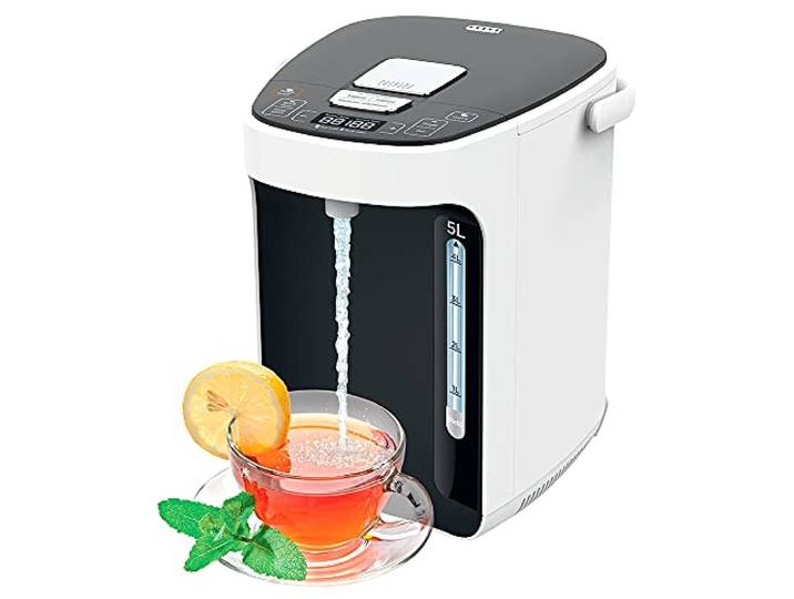BEM TITAN 2.1: Thermopot 5 Liter Wasserkocher, Heißwasserspender 45-95 °C Thermoskanne Temperatur einstellbar, Samowar mit Temperatureinstellung Kindersicherung Warmhaltefunktion, Pumpkanne