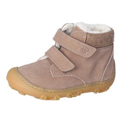 Laufschuh PEPINO BY RICOSTA "NICO, WMS: weit", Kinder, Gr. 22, Warmfutter, beige (braun), Nubukleder, Schuhe Laufschuh, Klettschuh mit Logo, Größenschablone zum Download