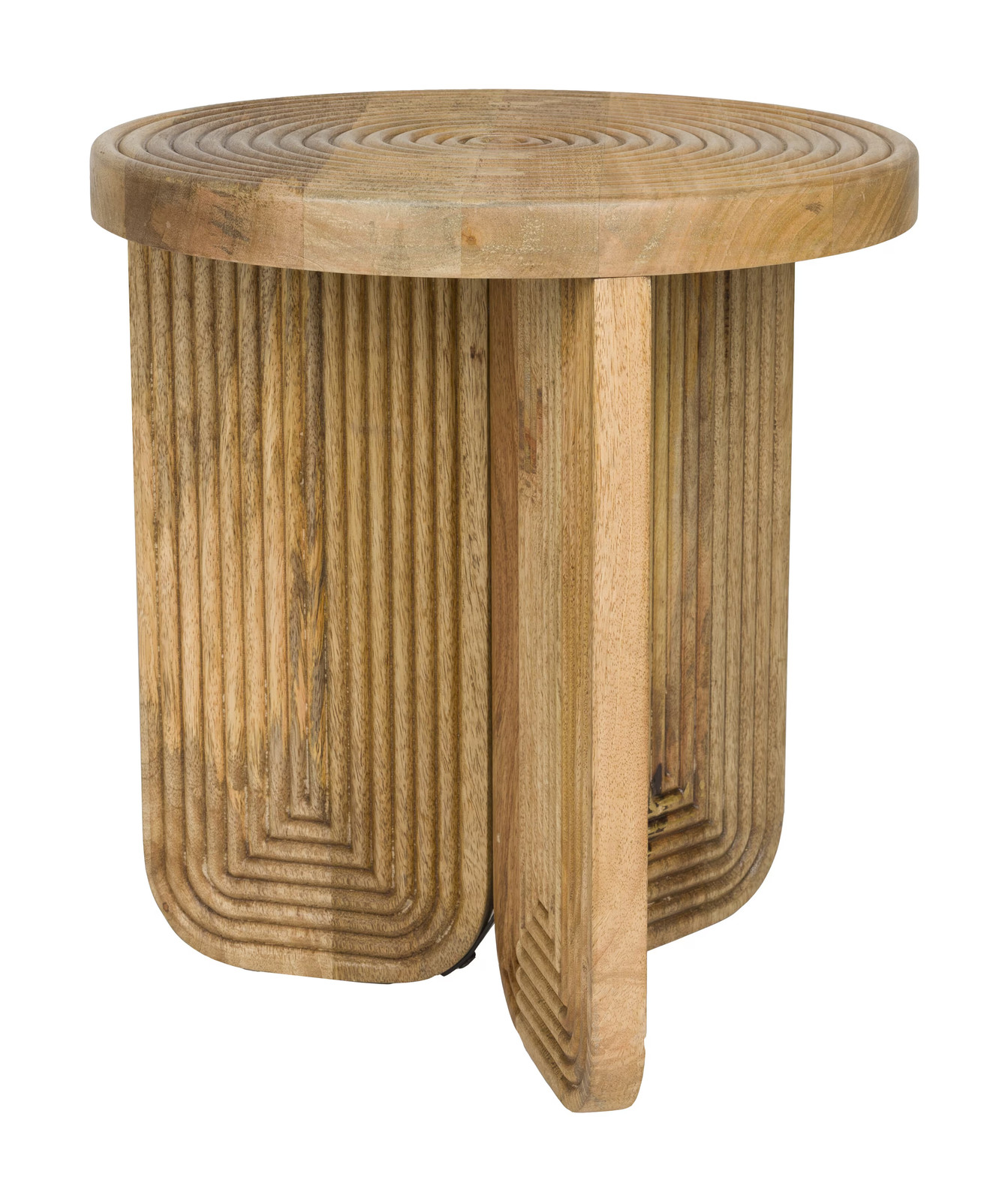 ZILT Ronde Bijzettafel Kang Mangohout - Bruin - B: 40 cm, D: 40 cm, H: 45 cm