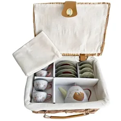 Egmont Tee-Set Wald im Weidenkorb