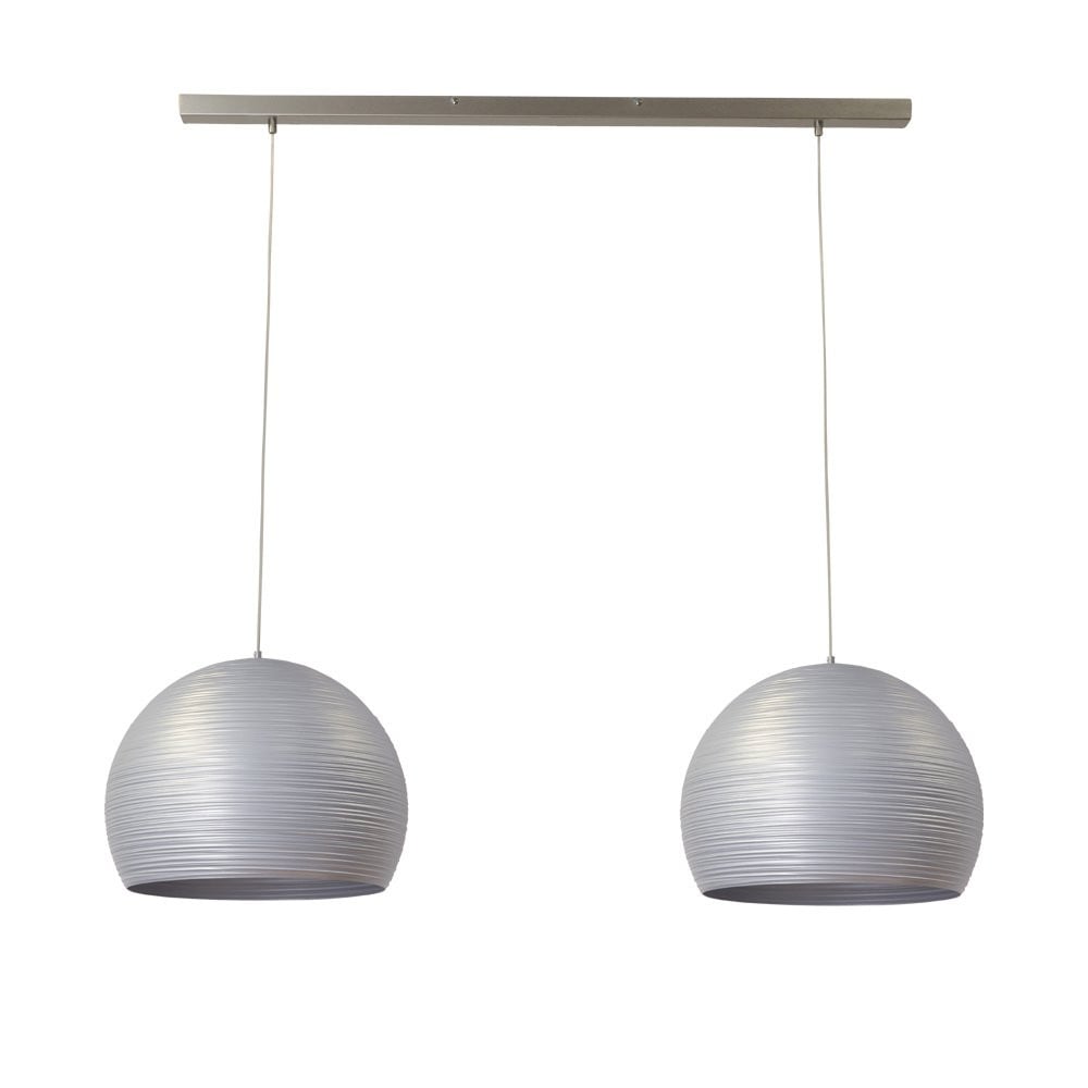 Masterlight Concepto Eetkamer hanglamp zilvergrijs met 2 armaturen
