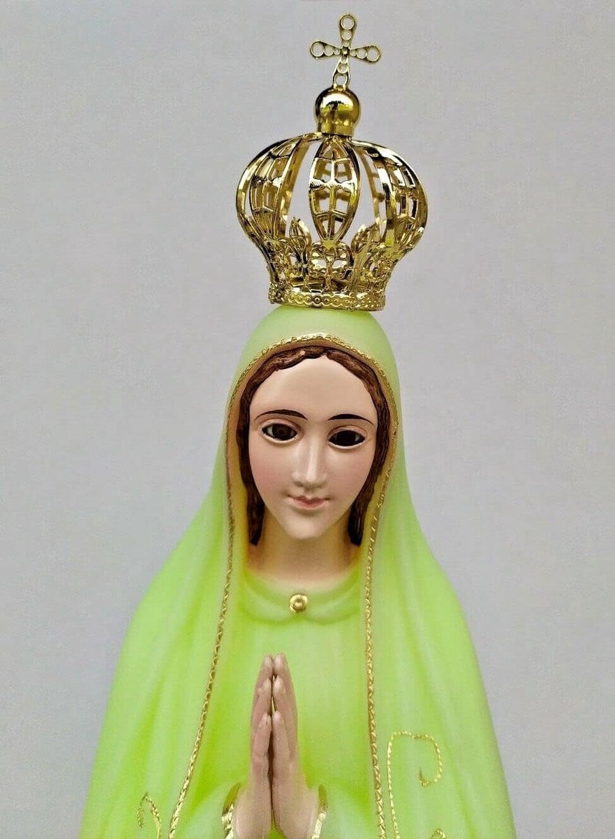 Handgemaakt Fosforescerend Madonna Religieus Beeld voor Binnendecoratie, Hoogte: 61 cm