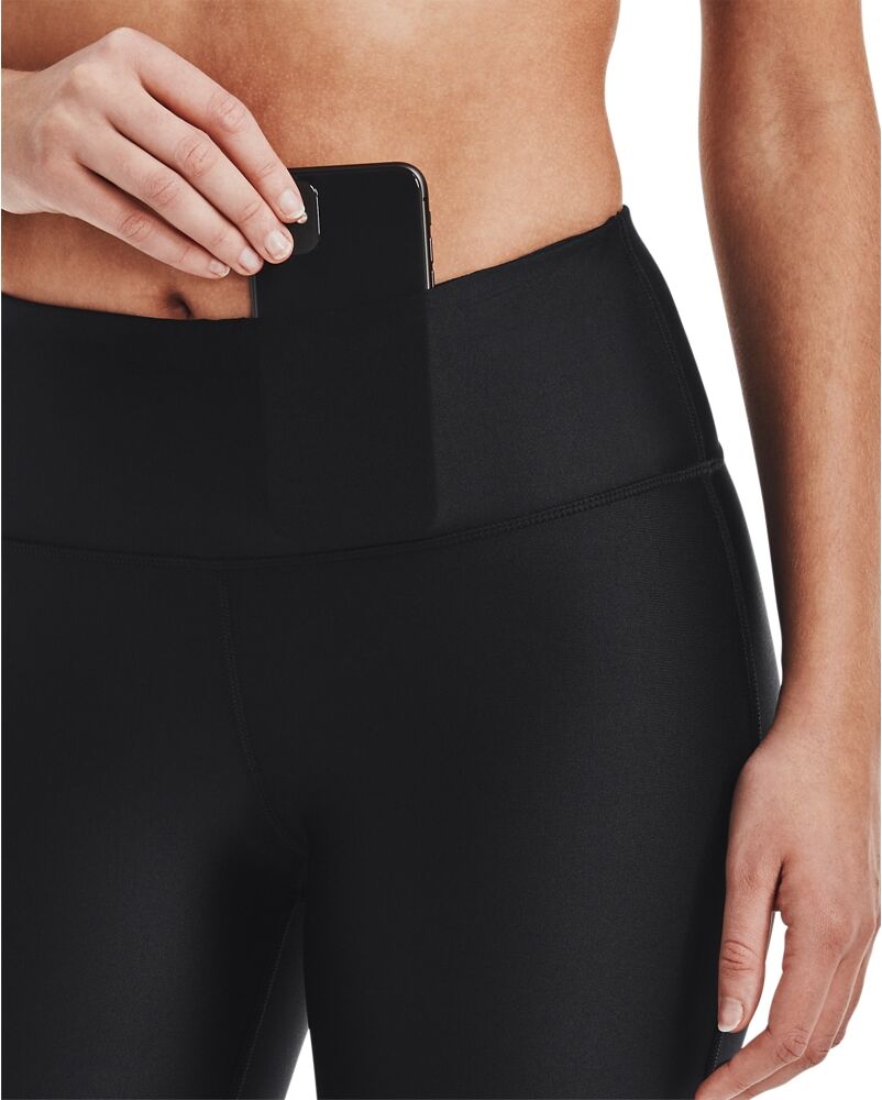 Radlerhose UNDER ARMOUR "TECH", Damen, Gr. S, N-Gr, schwarz, Obermaterial: 87% Polyester, 13% Elasthan, Hosen Radlerhose, mit Bundtasche, aus Polyester und Elasthan, atmungsaktiv schwarz S, N-Gr