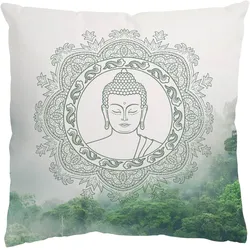 KISSENBEZUG Buddha Mandala im Nebel 40/40 cm