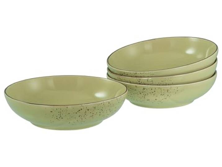 CreaTable\, 21681\, Série Nature Collection Green\, service de vaisselle 4 pièces\, poke bowl en grès\, compatible lave-vaisselle et micro-ondes\, production de qualité.