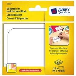 Avery Zweckform Etiketten im Block 94x70mm Permanent 50x Stück