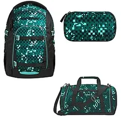 Coocazoo Mate Pixel Blox Schulrucksack Set 3tlg