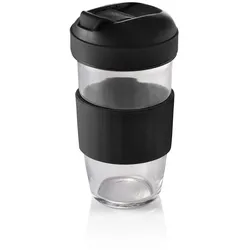 WAS Germany - 2in1 Café&Müsli Becher, Borosilikatglas Polypropylen, Silikon
