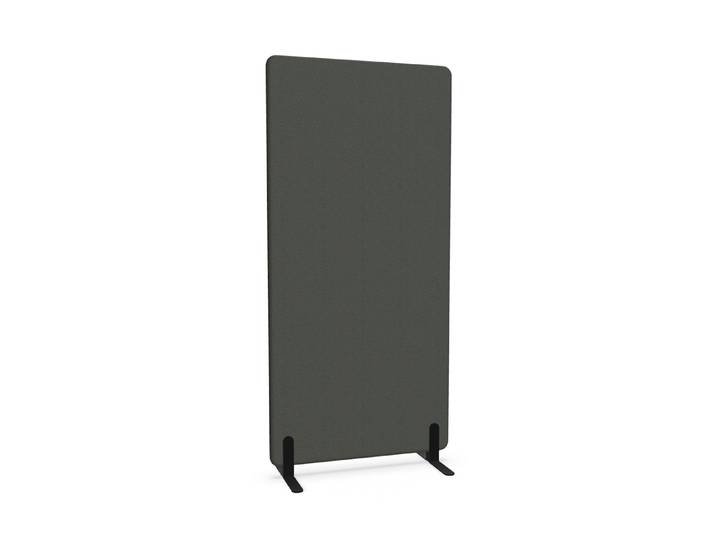 Trennwand Mdd Sonic 90x185 cm, Freistehende Füsse, Schwarz/Schwarz, Neu